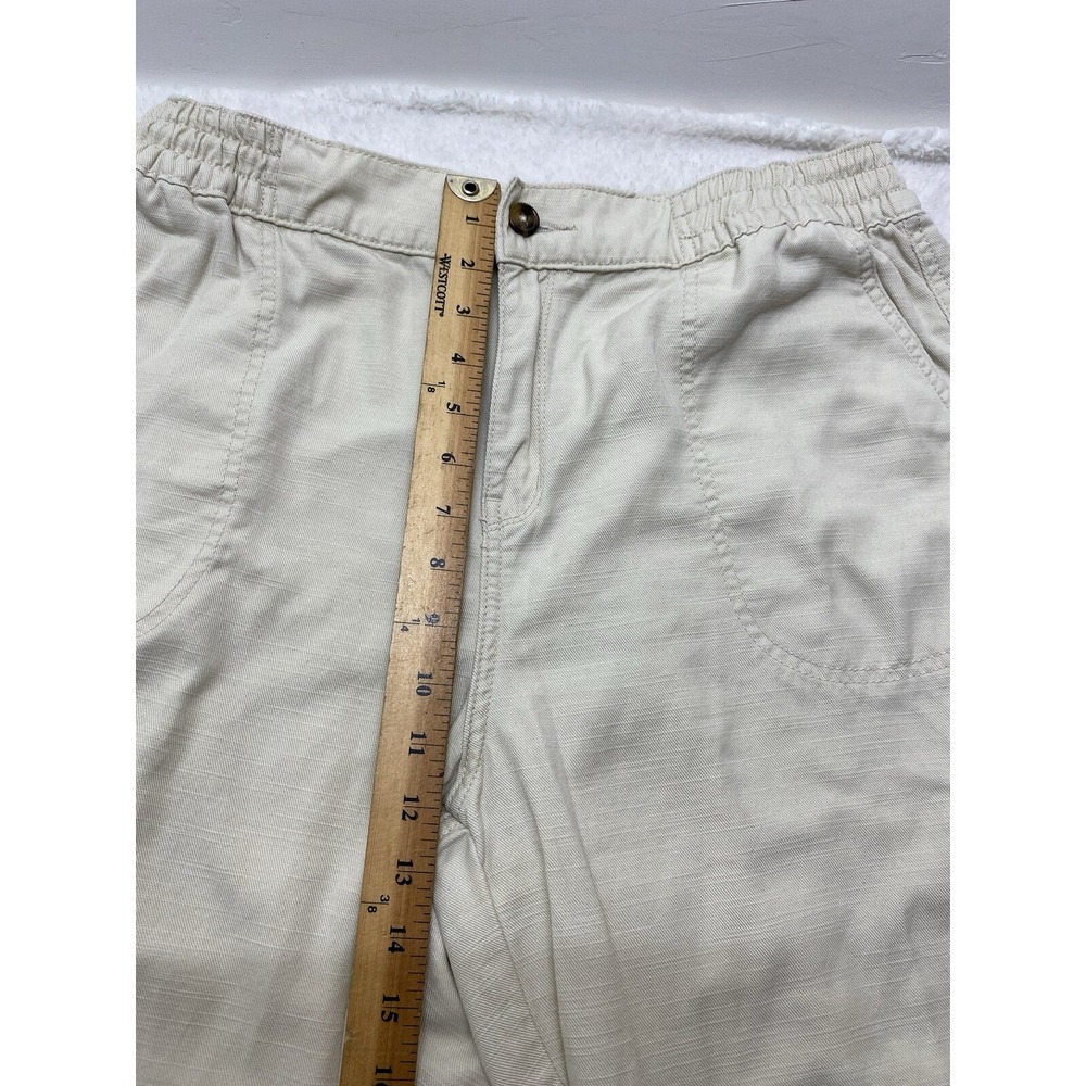 Wonderly Women's Petite Large Beige High Rise Cargo Pants Tapered Leg - Picture 5 of 11